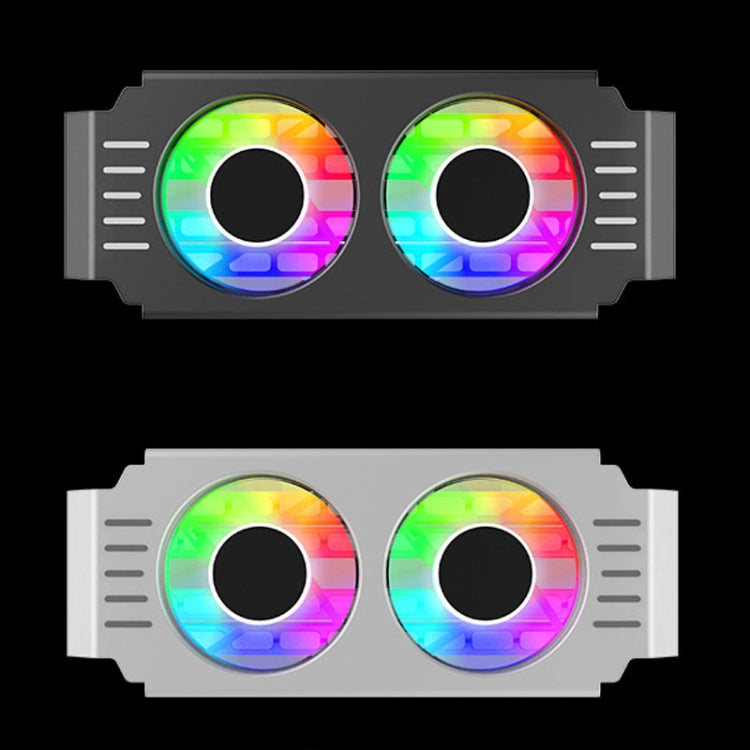 Desktop ARGB Memory Cooler PWM Temperature Control Dual Fan, For DDR / DDR2 / DDR3 / DDR4 / DDR5(White) - Fan Cooling by buy2fix | Online Shopping UK | buy2fix