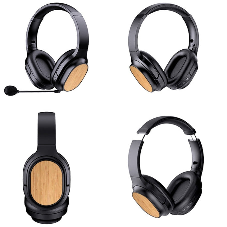 Bamboo Wood Bluetooth Headphones With Built-In Sound Card, TF Card / FM / AUX Support(White) - Headset & Headphone by buy2fix | Online Shopping UK | buy2fix