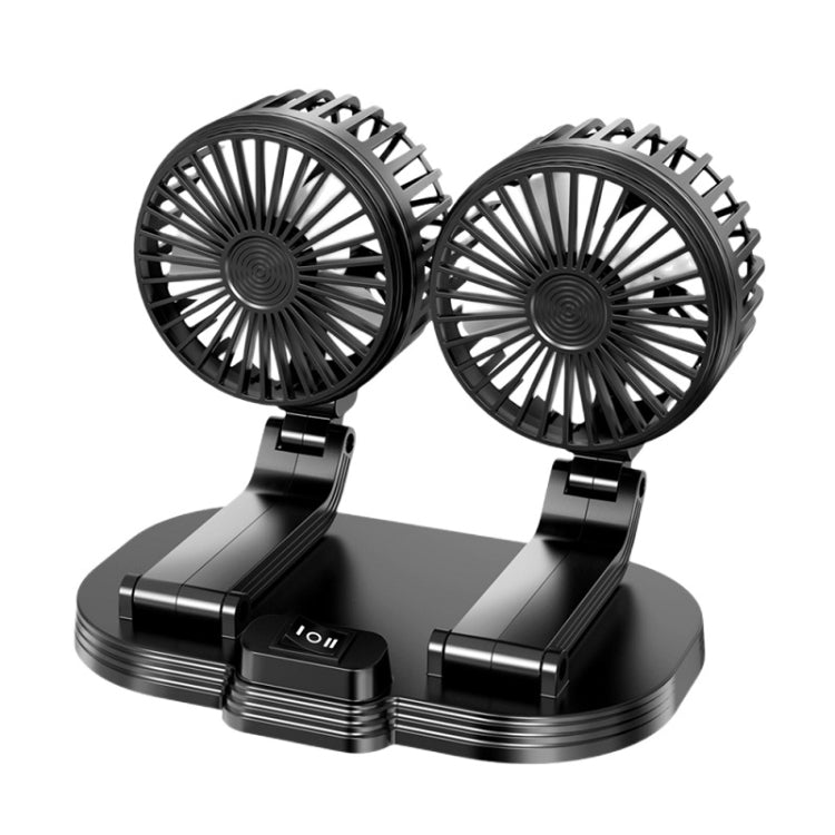 5V USB Port Car Dual-head Fan Circulation Fan(Black) - Heating & Fans by buy2fix | Online Shopping UK | buy2fix