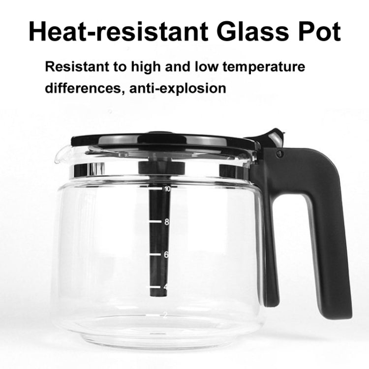 HOMEZEST 750W Drip Coffee Maker and Tea Brewer Stainless Steel Panel with 1.25L Glass Carafe, 12-Cup Large Capacity(Black UK Plug) - Coffee Tools by HOMEZEST | Online Shopping UK | buy2fix