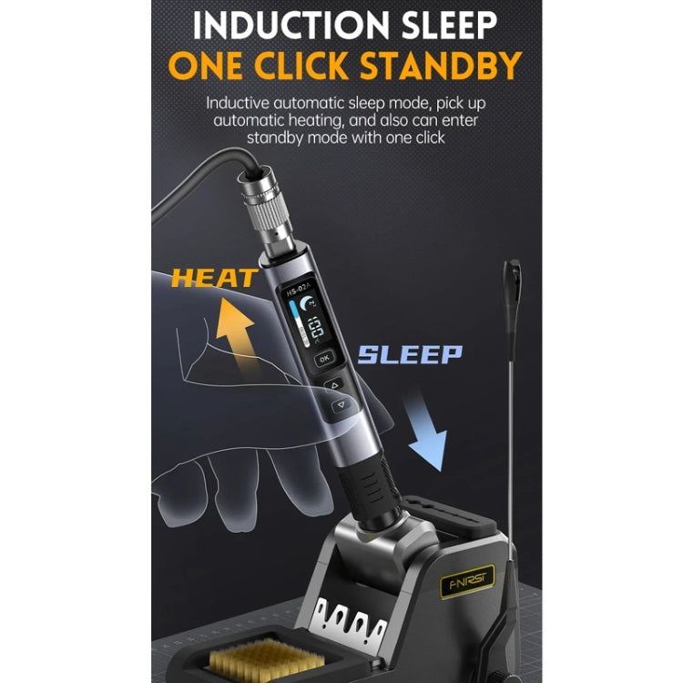 FNIRSI Portable Constant Temperature Soldering Iron Set, Model: HS-02A Upgrade 6 Head+C2C Line+100W US Plug+EU Adapter - Soldering Iron Set by FNIRSI | Online Shopping UK | buy2fix