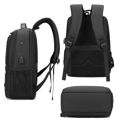 WEPOWER Men Expanded Casual Double Shoulder Bag Multifunctional USB Charging Backpack(Black) - Double-shoulder Bags by WEPOWER | Online Shopping UK | buy2fix