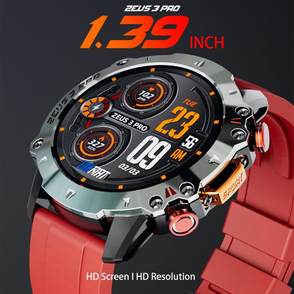 LOKMAT ZEUS3 Pro 1.39-Inch 5ATM Waterproof Outdoor Sports Bluetooth Call Smart Watch(Red) - Smart Watches by LOKMAT | Online Shopping UK | buy2fix