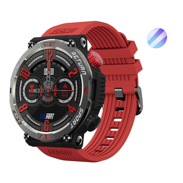 LOKMAT ZEUS 5 PRO 1.46 Inch 5ATM Waterproof Flashlight Bluetooth Call Smart Watch(Red) - Smart Watches by LOKMAT | Online Shopping UK | buy2fix