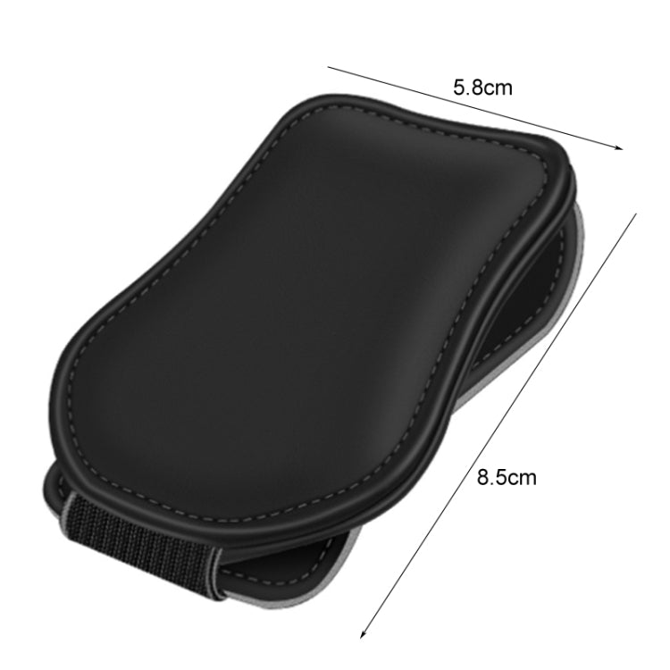 Car Eyeglasses Clip Car Leather Magnetic Closure Sunglasses Storage Bag(Black) - Sunglasses & Glasses Clips by buy2fix | Online Shopping UK | buy2fix