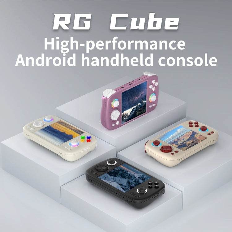 ANBERNIC RG Cube Retro Handheld Game Console With 3.95 Inch Screen T820 CPU Android 13 RGB Light With 256G TF Card(Beige) - Pocket Console by ANBERNIC | Online Shopping UK | buy2fix