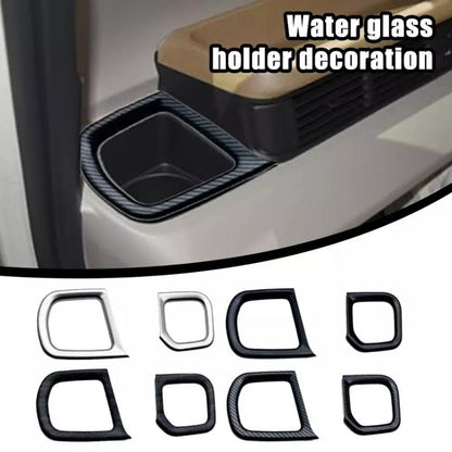 For Honda 2023 N-box JF5/JF6 Right-hand Drive Cup Holder Decorative Frame Patch(Matte Silver) - Car Interior Mouldings by buy2fix | Online Shopping UK | buy2fix