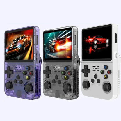 R36S Retro Handheld Game Console Linux System 3.5-Inch IPS Screen Portable Video Player 64G Purple Transparent - Pocket Console by buy2fix | Online Shopping UK | buy2fix