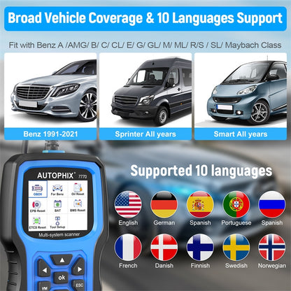 AUTOPHIX 7770 For Mercedes Benz Car Full System OBDII Diagnostic Tool Maintenance Tester - Code Readers & Scan Tools by AUTOPHIX | Online Shopping UK | buy2fix