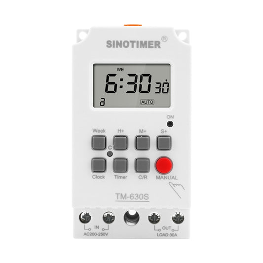 SINOTIMER TM630S-1 110V 30A Timer Switch 1 Second Interval Weekly Programmable Time Relay - Switch by SINOTIMER | Online Shopping UK | buy2fix