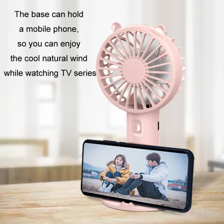 Mini USB Handheld Fan Rechargeable Portable Desktop Phone Holder(Light Blue) - Electric Fans by buy2fix | Online Shopping UK | buy2fix