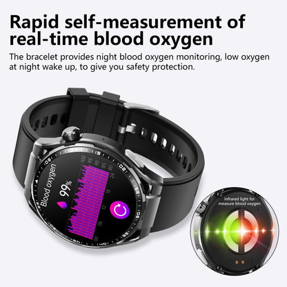 F200 Smart Health Watch ECG Electrocardiogram Blood Sugar Monitoring 1.55 Inch Round Screen, Color: Black Bamboo - Smart Watches by buy2fix | Online Shopping UK | buy2fix