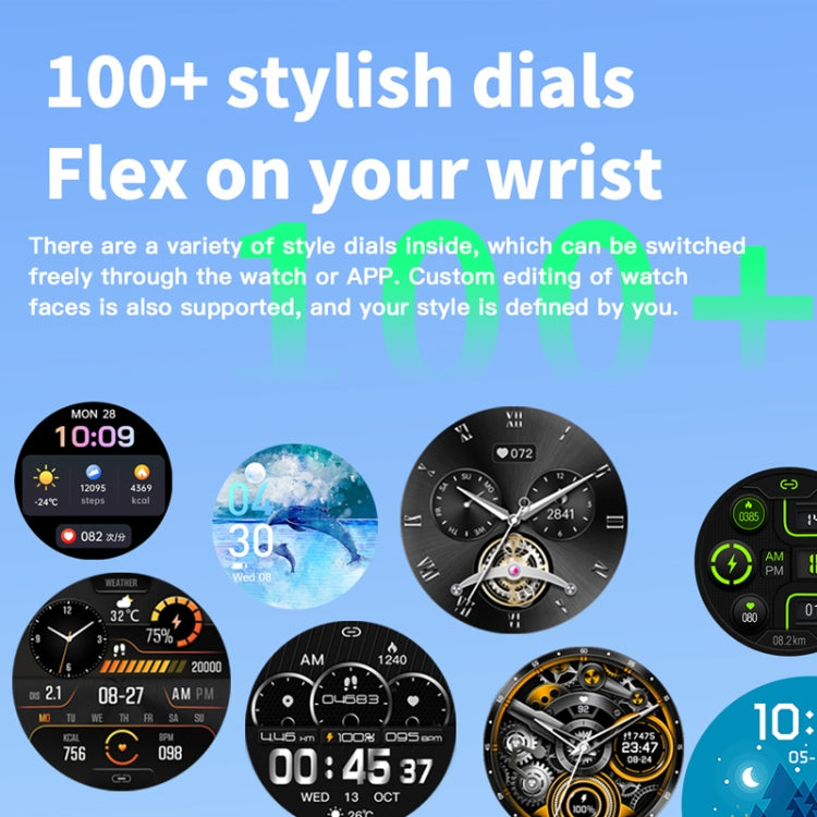 F207 Smart Watch 1.35-Inch Narrow Edge Screen Supports Bluetooth Calls / 24H Health Monitoring / 150+ Sports Modes, Color: Black Leather - Smart Watches by buy2fix | Online Shopping UK | buy2fix