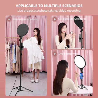 10.2 Inch Full-Screen Selfie Ring Light Tripod Set for Live Stream, Spec: 210cm Bracket - Selfie Light by buy2fix | Online Shopping UK | buy2fix