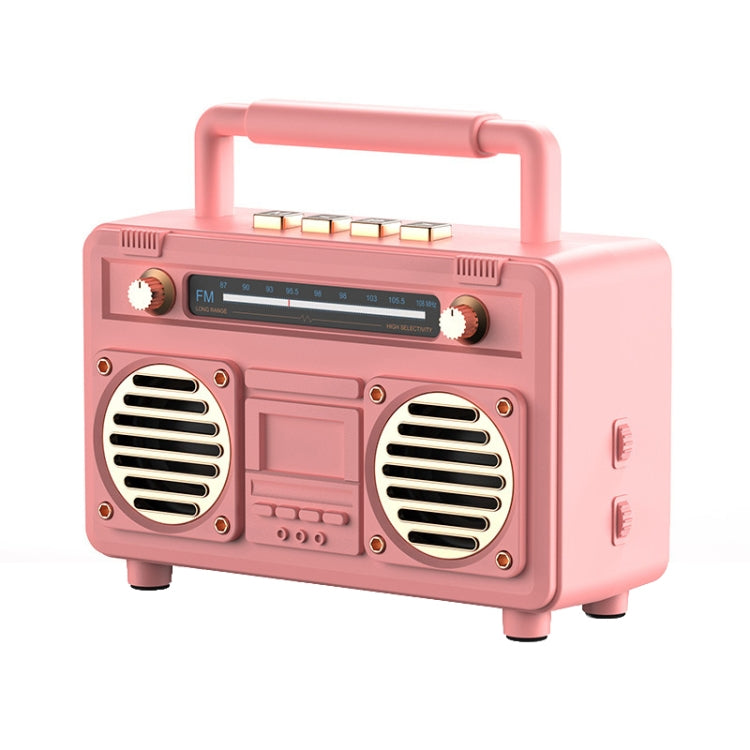 BT21 Retro USB Flash Drive FM Radio Wireless Bluetooth Speaker, Color: Pink - Desktop Speaker by buy2fix | Online Shopping UK | buy2fix