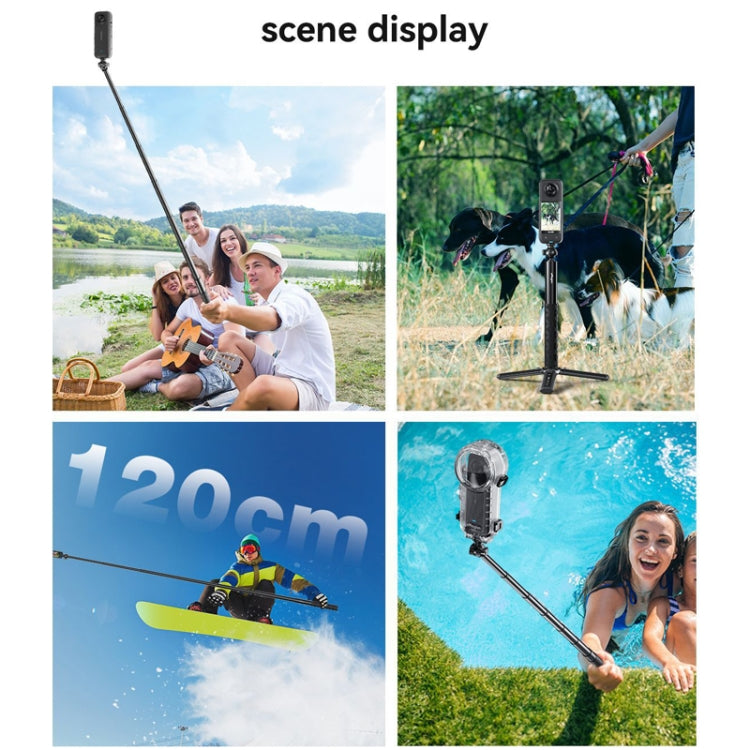 aMagisn 120cm 3-claw Ball Joint Selfie Stick Sports Camera Extension Rod for DJI / GoPro HERO / Insta360 - Extendable Pole by aMagisn | Online Shopping UK | buy2fix