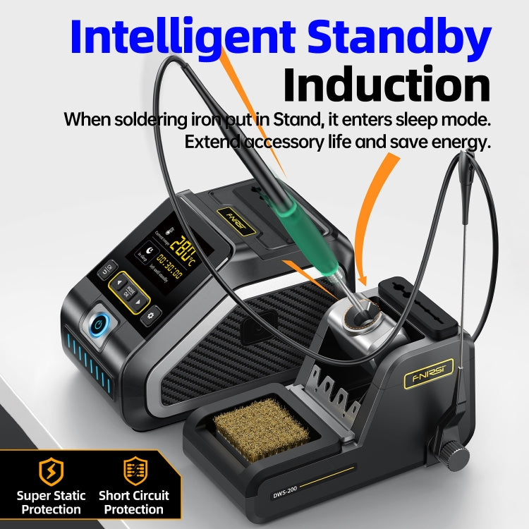 FNIRSI 200W Intelligent Constant Temperature Electric Soldering Iron Station, Set: US Plug F210 K Head - Electric Soldering Iron by FNIRSI | Online Shopping UK | buy2fix