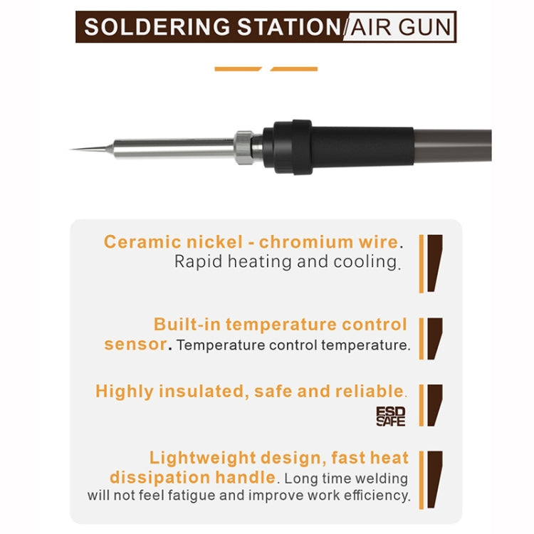 BAKU BA-898A+ 2-In-1 Soldering Station Hot Air Station Adjustable Temperature EU Plug 220V - Electric Soldering Iron by BAKU | Online Shopping UK | buy2fix