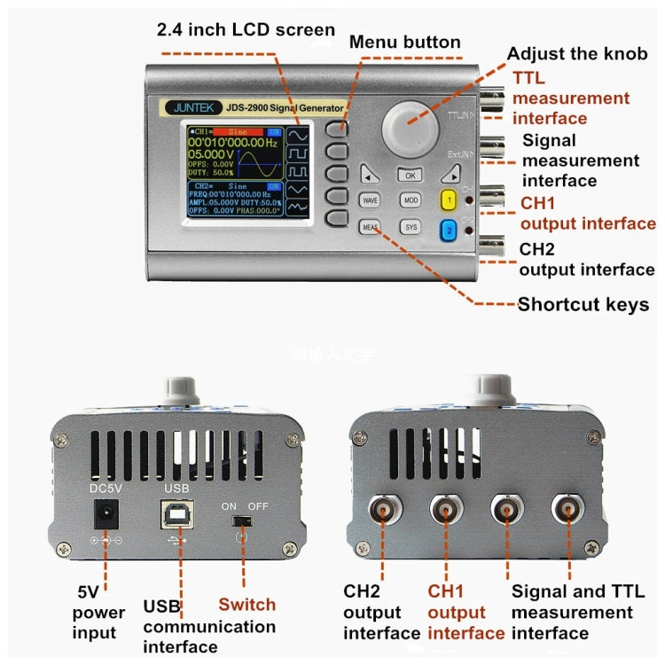 JUNTEK Programmable Dual-Channel DDS Function Arbitrary Waveform Signal Generator, Frequency: 40MHz(EU Plug) - Other Tester Tool by buy2fix | Online Shopping UK | buy2fix