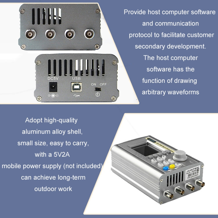 JUNTEK Programmable Dual-Channel DDS Function Arbitrary Waveform Signal Generator, Frequency: 60MHz(AU Plug) - Other Tester Tool by buy2fix | Online Shopping UK | buy2fix