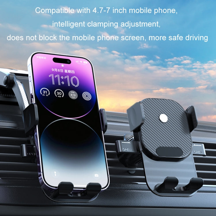 Car Suction Cup Dashboard Automatic Lock Mobile Phone Holder, Style: Black Air Outlet - Car Holders by buy2fix | Online Shopping UK | buy2fix