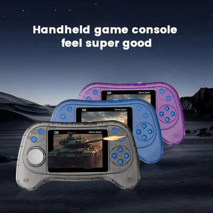 Q8 Handheld Game Console 3.0 Inch Screen Support TV Connection Built In 800 Games Doubles Transparent Blue - Pocket Console by buy2fix | Online Shopping UK | buy2fix