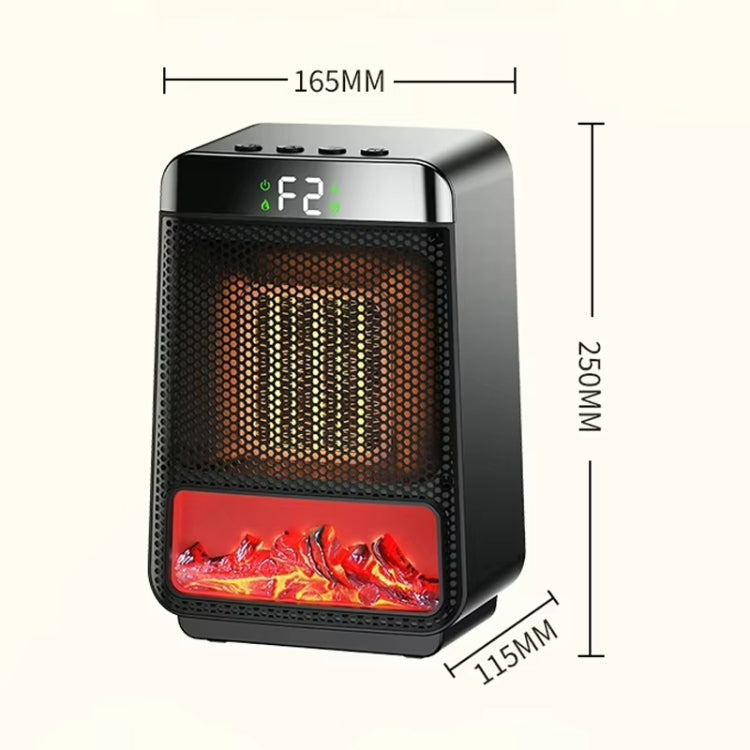 E03 Desktop PTC Heater Dynamic Flame Light Warmer EU Plug - Electric Heaters by buy2fix | Online Shopping UK | buy2fix