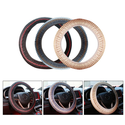 Universal Car Steering Wheel Ice Silk Non-slip Breathable Protective Cover(Red Black) - Steering Wheel Accessories by buy2fix | Online Shopping UK | buy2fix