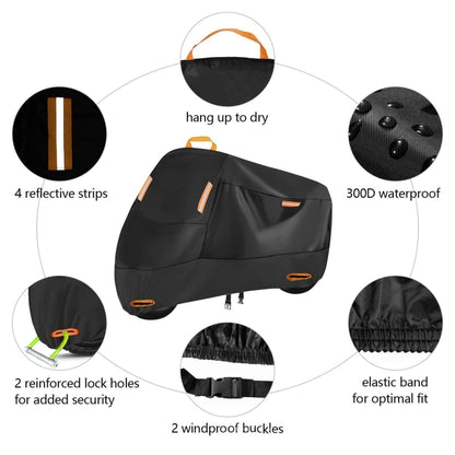 Motorcycle Rain Sun Protection Cover Oxford Cloth Dustproof With Anti-theft Buckle, Size: XXXL - Raincoat by buy2fix | Online Shopping UK | buy2fix