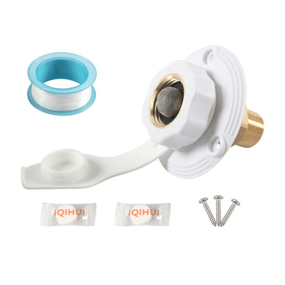 RV Brass Water Inlet Check Valve Yacht Accessories, Color: White+Raw Tape - Marine Accessories & Parts by buy2fix | Online Shopping UK | buy2fix