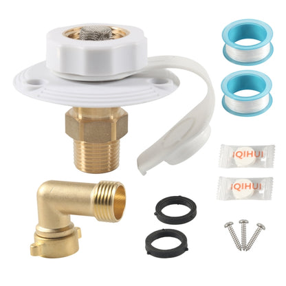 Brass Water Inlet Check Valve For Yacht RV With Adapter(White) - Marine Accessories & Parts by buy2fix | Online Shopping UK | buy2fix