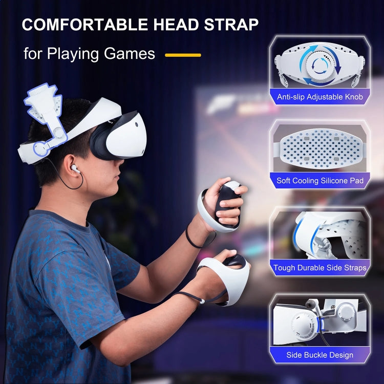 DEVASO For PlayStation VR 2 Elite Headband Non-Slip Comfortable Weight Reducing Headband(White) - VR Accessories by DEVASO | Online Shopping UK | buy2fix