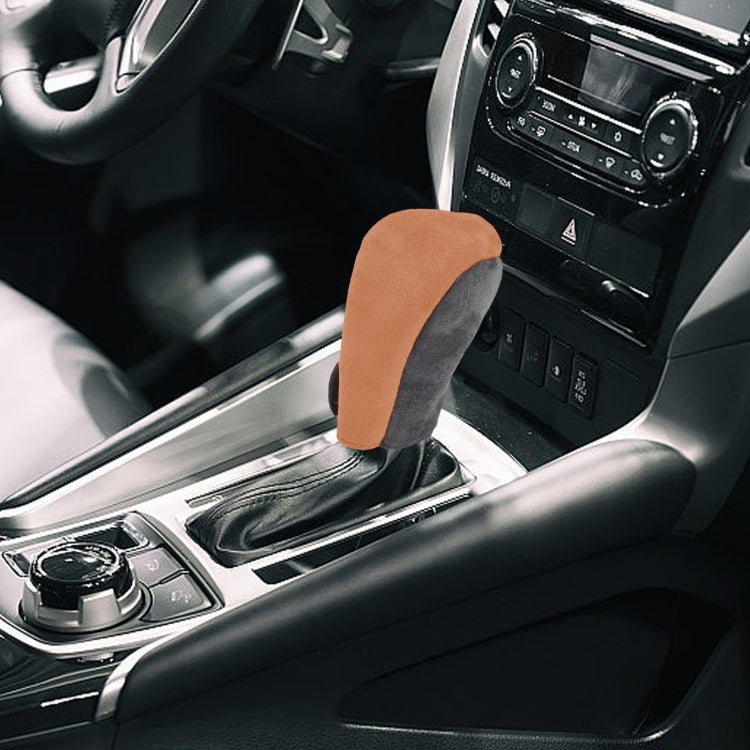 Suede Automatic Manual Gear Lever Cover(Brown) - Shift Knob by buy2fix | Online Shopping UK | buy2fix