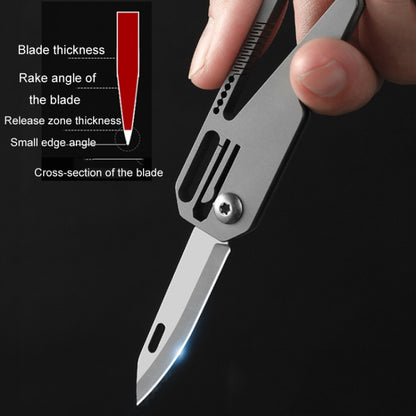 Multifunctional Titanium Keychain Outdoor Portable Defense Mini Folding Knife, Style: With 1 Titanium Ring - Key Rings by buy2fix | Online Shopping UK | buy2fix