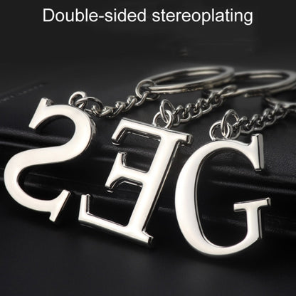 Double-Sided Three-Dimensional Plating Alphabet Keychain, Style: G - Key Rings by buy2fix | Online Shopping UK | buy2fix