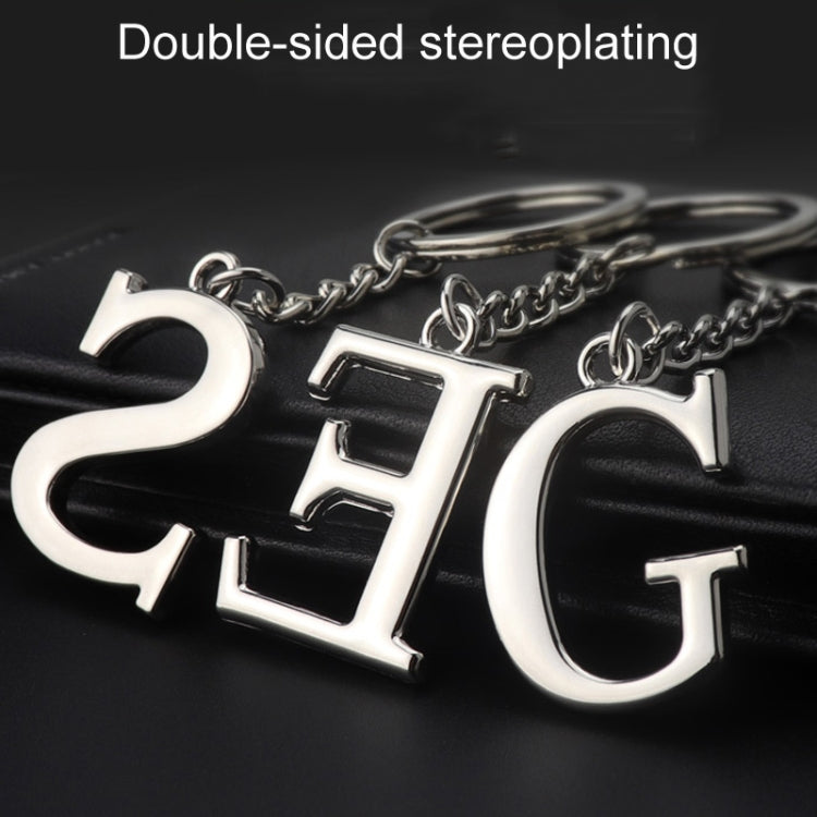 Double-Sided Three-Dimensional Plating Alphabet Keychain, Style: J - Key Rings by buy2fix | Online Shopping UK | buy2fix