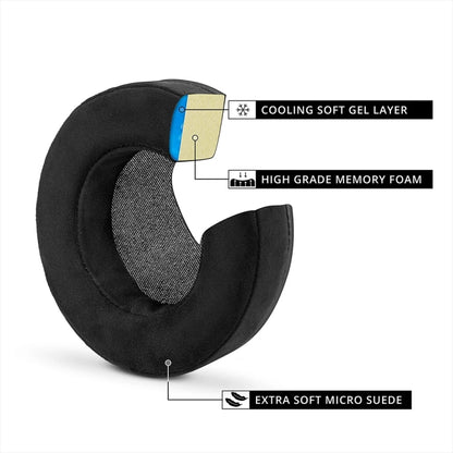 1pair For Alienware AW310H / AW510H Ice Gel Headphone Leather Cover Sponge Cover Earmuffs(Black) - Earmuff & Pad by buy2fix | Online Shopping UK | buy2fix