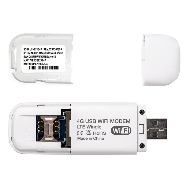 Global Edition 4G UFI LTE WiFi Dongle Wireless Router Plug-in NIC Router(White) - 4G Mobile Wifi by buy2fix | Online Shopping UK | buy2fix