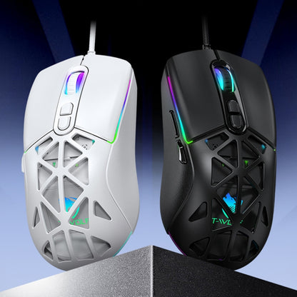 T-WOLF G520 7-keys RGB Marquee Honeycomb Hollow Gaming Wired Mouse(White) - Wired Mice by T-WOLF | Online Shopping UK | buy2fix