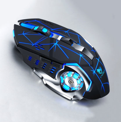 T-WOLF Q13 2.4GHz 6-keys RGB Colorful Light Gaming Wireless Mouse, Color: Single Mode Star Black - Wireless Mice by T-WOLF | Online Shopping UK | buy2fix