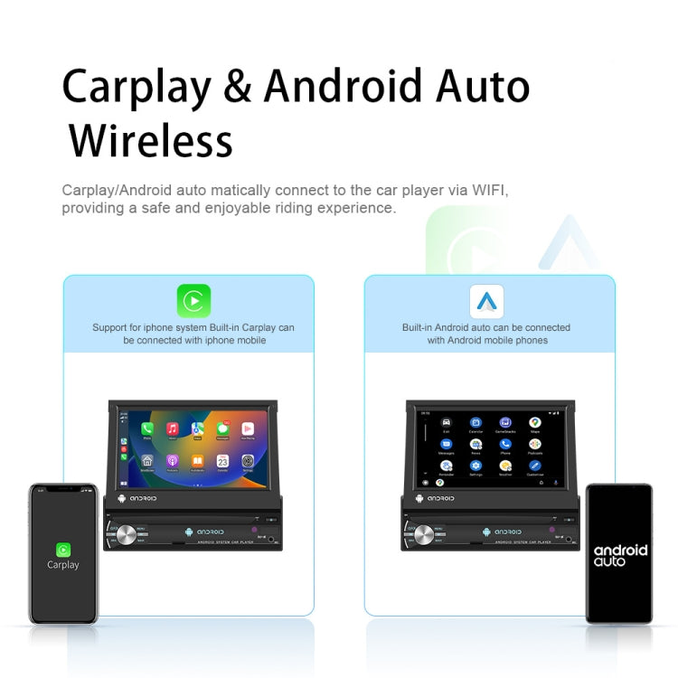 1+32G 7-Inch Single Din Android 10.0 Carplay Screen With GPS Navigation/Bluetooth/Mirror Link/DVR Input, Spec: With 4-light Camera - Car Monitor by buy2fix | Online Shopping UK | buy2fix