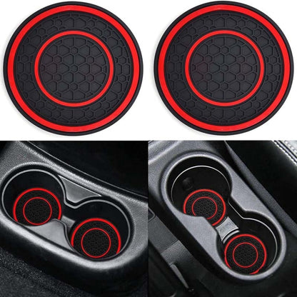 2pcs / Set Universal Car Center Control Anti-Slip Dustproof Coasters(Blue Line) - Car Anti-Slip Mats by buy2fix | Online Shopping UK | buy2fix