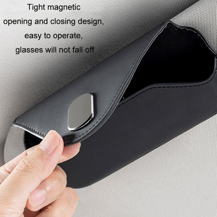 Car Sun Visor Interior Storage Glasses Bag(Gray) - Sunglasses & Glasses Clips by buy2fix | Online Shopping UK | buy2fix