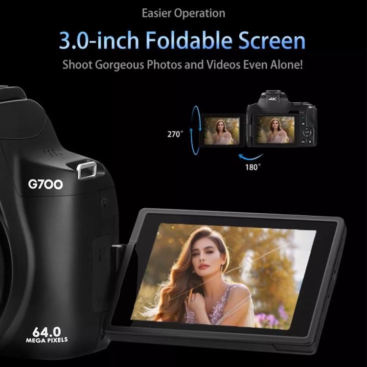 Ordro 4K Ultra HD Rotating Screen Optical Zoom Digital Camera - Video Cameras by Ordro | Online Shopping UK | buy2fix