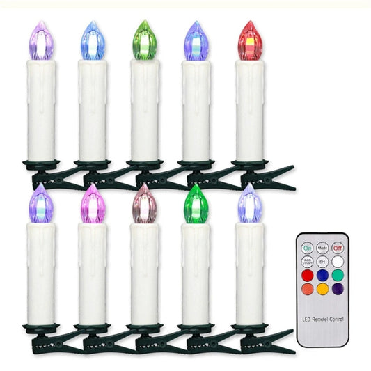 2 Boxes Christmas Tree Decoration LED Clip Candle Valentine Day Remote Control Candle - Candles & Candle Holders by buy2fix | Online Shopping UK | buy2fix