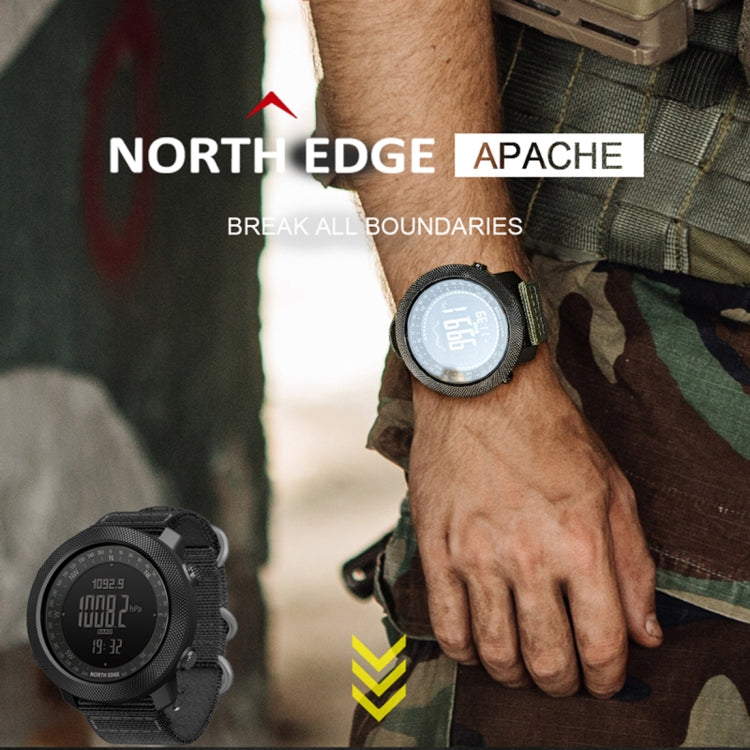 NORTH EDGE Multi-function Waterproof Outdoor Sports Electronic Smart Watch, Support Humidity Measurement / Weather Forecast / Speed Measurement, Style: Nylon Strap(Red) - Nylon Strap Watches by NORTH EDGE | Online Shopping UK | buy2fix