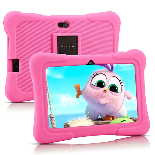 Pritom K7 Kids Education Tablet PC, 7.0 inch, 1GB+32GB, Android 10 Allwinner A50 Quad Core CPU, Support 2.4G WiFi / Bluetooth / Dual Camera, Global Version with Google Play(Pink) -  by PRITOM | Online Shopping UK | buy2fix
