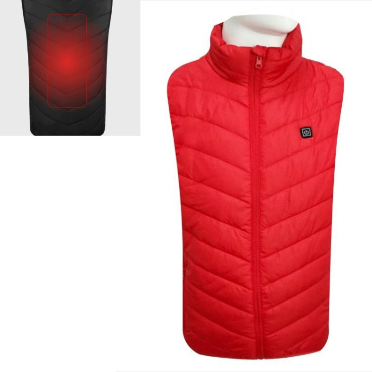 USB Security Smart Constant Temperature Fever Men Stand Collar Cotton Vest (Color:Red Size:XL) - Down Jackets by buy2fix | Online Shopping UK | buy2fix