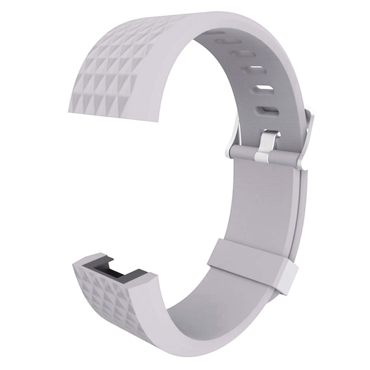 For Fitbit Charger 2 Bracelet Watch Diamond Texture TPU Watch Band, Full Length: 23cm(Grey) - Watch Bands by buy2fix | Online Shopping UK | buy2fix
