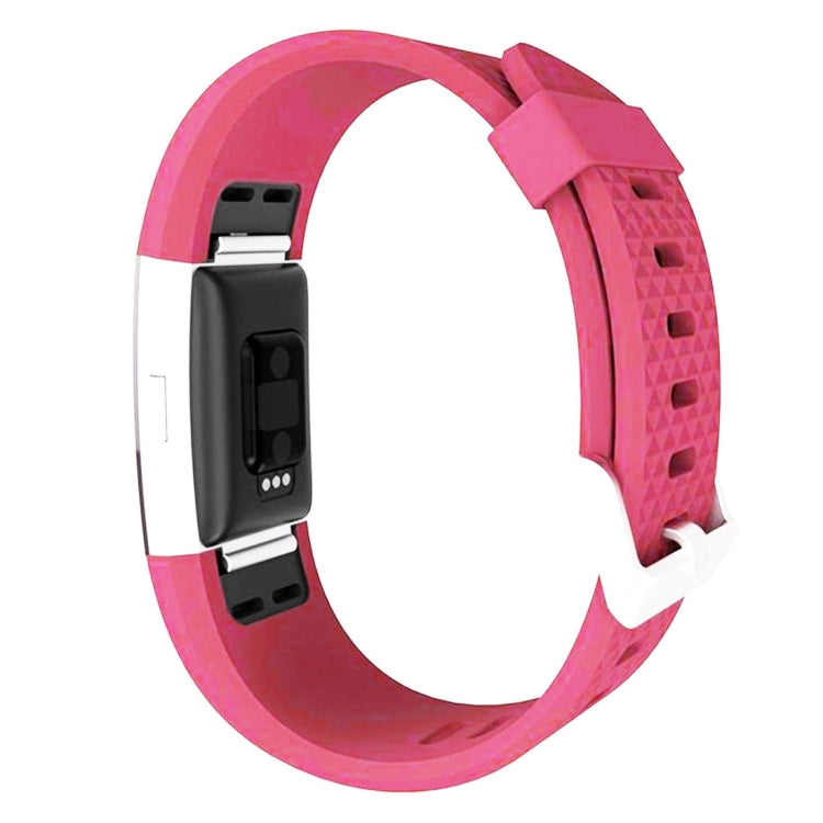 For Fitbit Charger 2 Bracelet Watch Diamond Texture TPU Watch Band, Full Length: 23cm(Magenta) - Watch Bands by buy2fix | Online Shopping UK | buy2fix